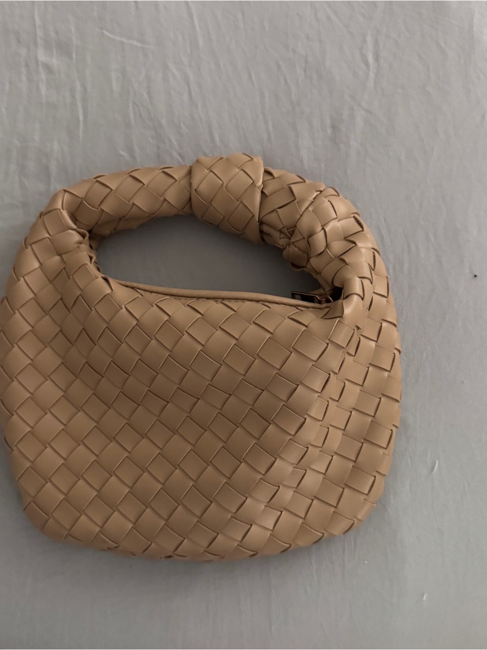 Woven Hobo Bag in Beige
